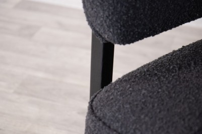belfry boucle side chair black close up